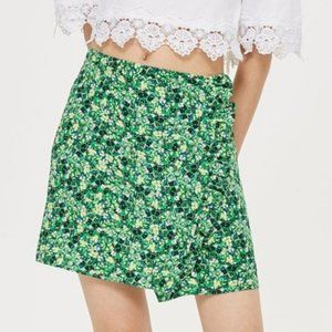 Topshop Green Meadow Ruffle Mini Skirt NWT